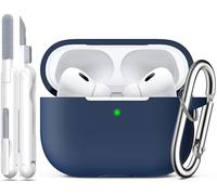 R-fun Compatible avec Coque AirPods Pro 2ème/1ère génération avec kit de Nettoyage, Silicone de Protection complète pour AirPods Pro 2 Charging Case, Bleu Minuit