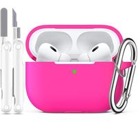 R-fun Compatible avec Coque AirPods Pro 2ème/1ère génération avec kit de Nettoyage, Silicone de Protection complète pour AirPods Pro 2 Charging Case, Rose