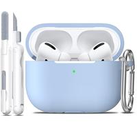 R-fun Compatible avec Les AirPods Pro avec kit de Nettoyage, Protection Compatible avec Les Apple AirPods Pro 2019, étui de Chargement [LED Avant Visible],Bleu Ciel