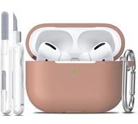 R-fun Compatible avec Les AirPods Pro avec kit de Nettoyage, Protection Compatible avec Les Apple AirPods Pro 2019, étui de Chargement [LED Avant Visible],Thé au Lait