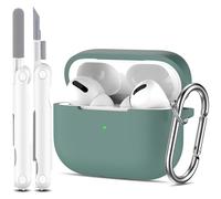 R-fun Compatible avec Les AirPods Pro avec kit de Nettoyage, Protection Compatible avec Les Apple AirPods Pro 2019, étui de Chargement [LED Avant Visible],Vert pin