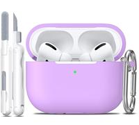 R-fun Coque de Protection pour AirPods Pro Generation avec kit de Nettoyage, Protection complète en Silicone pour Apple AirPods Pro 2019, étui de Chargement [LED Avant Visible] - Lavande