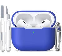 R-fun Coque pour AirPods Pro 2ème/1ère génération avec kit de Nettoyage, Protection complète en Silicone pour Apple AirPods Pro 2023/2022/2019, étui de Chargement [LED Avant Visible],Bleu