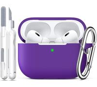 R-fun Coque pour AirPods Pro 2ème/1ère génération avec kit de Nettoyage, Protection complète en Silicone pour Apple AirPods Pro 2023/2022/2019, étui de Chargement [LED Avant Visible],Violet
