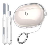 R-Fun Coque Protectrice Transparente avec Verrouillage de Sécurité pour Nouveaux Beats Studio Buds + (2023) / Buds (2021), avec Kit De Nettoyage/Porte-Clés, Blanc