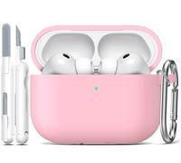 R-fun pour Coque AirPods Pro 3, étui de Protection en Silicone Souple Compatible avec Apple AirPods Pro 3e génération pour Femmes et Hommes avec kit de Nettoyage et Porte-clés,Rose