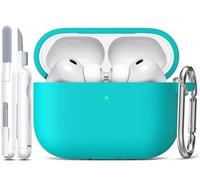R-fun pour Coque AirPods Pro 3, étui de Protection en Silicone Souple Compatible avec Apple AirPods Pro 3e génération pour Femmes et Hommes avec kit de Nettoyage et Porte-clés,Nouveau Bleu-Vert