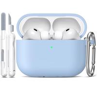 R-fun pour Coque AirPods Pro 3, étui de Protection en Silicone Souple Compatible avec Apple AirPods Pro 3e génération pour Femmes et Hommes avec kit de Nettoyage et Porte-clés, Sky Blue