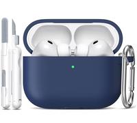 R-fun pour Coque AirPods Pro 3, étui de Protection en Silicone Souple Compatible avec Apple AirPods Pro 3e génération pour Femmes et Hommes avec kit de Nettoyage et Porte-clés, Midnight Blue