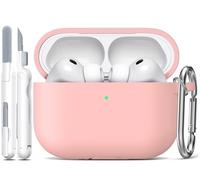 R-fun pour Coque AirPods Pro 3, étui de Protection en Silicone Souple Compatible avec Apple AirPods Pro 3e génération pour Femmes et Hommes avec kit de Nettoyage et Porte-clés, Sand Pink