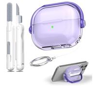 R-Fun pour Samsung Galaxy Buds 3 / Galaxy Buds 3 Pro, Coque Protectrice Anti-Choc pour Casque Audio avec Verrouillage Sécurisé & Kit De Nettoyage, Violet