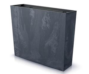 R.G. Pot de Fleurs Haut Urbi Case DUC600TE Anthracite avec Insert, Jardinière Rectangulaire Effet Vague, Bac à Plantes Design pour Terrasse, L 60cm