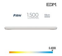 Réglette LED étanche EDM - 59cm - 18W - 1500lm - 6400K - 31410 G