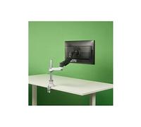 R-Go Bras d'écran unique Caparo - Kit de montage (bras de moniteur réglable) - pour Écran LCD - aluminium, plastique recyclé - argent - Taille d'écran : Jusqu'à 26" - montrable sur bureau Argent G