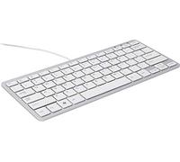 R-Go Clavier Compact - Ultra Mince - Ergonomique - Clavier naturel à surface plane- Configuration QWERTY (UK) - Filaire USB - Blanc