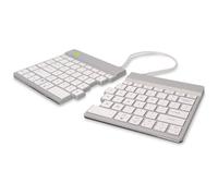 R-Go Clavier Ergonomique Split break - Clavier - avec indicateur de rupture intégré - sans fil - Bluetooth 5.0 - QWERTY - US - blanc