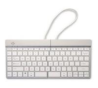 R-Go Tools Clavier ergonomique Split break – BT 5.0 indicateur de rupture intégré, QWERTY US, blanc