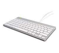 R-Go Tools Clavier ergonomique R-Go Compact Break, clavier compact avec logiciel de pause,QWERTY (US), Filaire, blanc