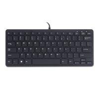 R-Go Clavier Compact - Ultra Mince - Ergonomique - Clavier naturel à surface plane- Configuration QWERTY (US) - Filaire USB - Noir