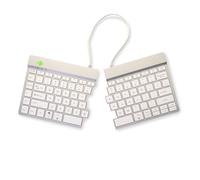R-Go Tools Clavier ergonomique Split break – BT 5.0 indicateur de rupture intégré, QWERTY US, blanc