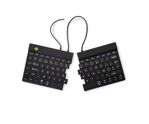R-Go Split - Clavier Ergonomique - Ultra Mince - Avec Jeux de Touches séparés - Configuration AZERTY (BE) - Filaire USB - Plug & Play - Noir