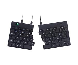 R-Go Split - Clavier Ergonomique - Ultra Mince - Avec Jeux de Touches séparés - Configuration QWERTY (IT) - Filaire USB - Plug & Play - Noir