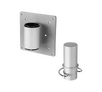 R-Go Support Thin Client pour Caparo, argenté - Support de montage de client léger - montable sur poteau - argent mat