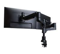R-Go Tools - Bras double écran R-Go Caparo 4 D2, fixation bureau, ressort à gaz, 3-9 kg, noir/argent