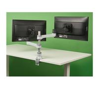 R-Go Zepher 4 - Kit de montage (bras de moniteur réglable) - pour 2 écrans LCD - aluminium - argent mat - Taille d'écran : Jusqu'à 26" - montrable