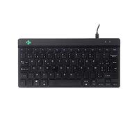 R-Go Tools Clavier Compact Break, avec Logiciel de Pause Anti-RSI, Ultra-Mince, 2xUSB-C pour Clavier numérique Externe, AZERTY (BE), Filaire, pour Windows/Mac, Noir