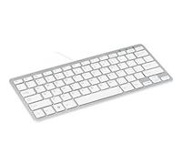 R Go Tools Clavier Compact - Ultra Mince - Ergonomique - Clavier naturel à surface plane- Configuration QWERTZ (DE) - Filaire USB - Blanc RGOECQZW