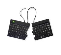 R-Go Tools Clavier ergonomique filaire V2 – AZERTY séparé, indicateur de pause, USB‑C/A, Noir
