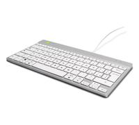 R-Go Tools Clavier ergonomique R-Go Compact Break, clavier compact avec logiciel de pause,QWERTY (IT), Filaire, blanc