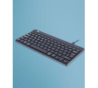 R-Go Tools Clavier ergonomique R-Go Compact Break, clavier compact avec logiciel de pause, QWERTY (UK), filaire, noir