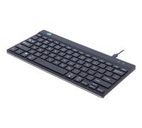 R-Go Tools Clavier ergonomique R-Go Compact Break, clavier compact avec logiciel de pause,QWERTY (US), Filaire, noir