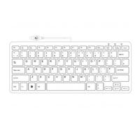 R-Go Tools Clavier ergonomique R-Go Compact, design plat, mini-clavier, QWERTY (UK), filaire, blanc
