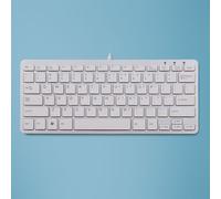 R-Go Tools Clavier ergonomique R-Go Compact, design plat, mini-clavier, QWERTY (US), filaire, blanc