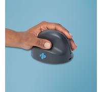 R-GO Tools HE Basic Souris Verticale Bluetooth Ergonomique Gris, Taille Moyenne