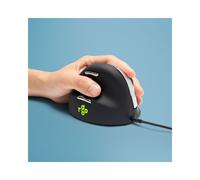 R-Go Tools HE Break Souris Ergonomique Verticale Gaucher Grand, 3500 DPI, USB Type-A, 5 Boutons, Logiciel de Pause, Câble 1.6m, Windows/macOS/Linux