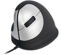 R-GO Tools RGOHELE Souris ergonomique USB Taille: M optique noir, argent 4 Boutons 1750 dpi ergonomique