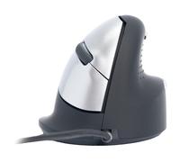 R-Go Souris ergonomique HE Break - Souris - ergonomique - pour droitiers - 5 boutons - filaire - USB - noir / argent G