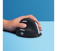 R-Go Tools Souris Ergonomique R-Go HE Break avec logiciel de pause, gaucher, grand (longueur de la main > 185 mm), bluetooth, noir
