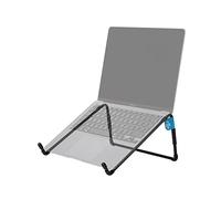 R-Go Tools Steel Travel Support pour Ordinateur Portable, Support PC Portable Pliable et Ventilé, Compatible avec MacBook Air, Pro, Dell, et Autre Laptops Tablettes 10”-22”, Acier, Noir RGOSC015BL