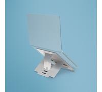 R-Go Tools Support pour ordinateur portable R-Go Riser Flexible, pliable et réglable, ergonomique, aluminium Hylite, argent
