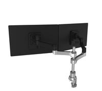 R-GO ZEPHER 4 TWIN MONITOR ARM ADJUSTABLE/SILVER