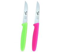 R. Herder Lot de 2 Couteaux de Cuisine en Acier Inox Solingen, Vert et Rose