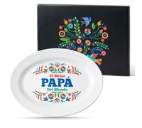 R HORSE El Mejor Papa Del Mundo Plateau ovale en espagnol, cadeau pour papa en espagnol, Regalo del Día del Padre, fête des pères, anniversaire de Noël, Navidad cadeau pour papa