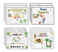 R HORSE Lot de 12 Sets de Table jetables en Papier jetables pour fête juive de Pâque pour Restaurant, Divertissement, Artisanat, dîner, fête (Classique)