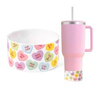 R HORSE Stanley Cup Bottines antidérapantes en silicone 1,134 g, motif cœurs de conversation pour la Saint-Valentin pour Stanley IceFlow Flip 30 567,0 g, housse de protection pour tasse