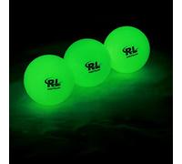 R&L Glow Golf Balls for Night Sports - Tournament Fluorescent Glowing in The Dark Golf Ball - Long Lasting Bright Luminous Balls Rechargeable with UV Flashlight - Included (3 Pack)